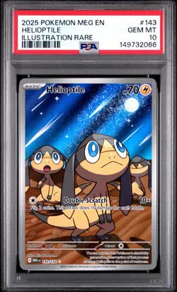 2025 POKEMON MEG EN-MEGA EVOLUTION ILLUSTRATION RARE #143 HELIOPTILE PSA 10 - Image 1