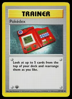 Pokemon Card - Pokedex 1st Edition Base Set (Shadowless) 87/102 Uncommon - Image 1