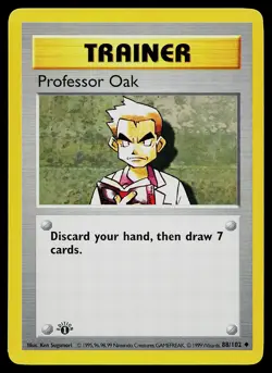 Pokemon Card - Professor Oak 1st Edition Base Set (Shadowless) 88/102 Uncommon - Image 1