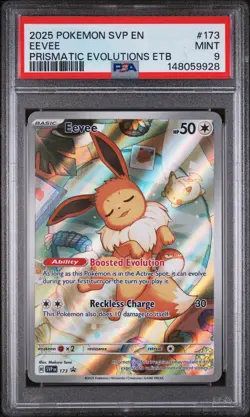 2025 POKEMON SVP EN-SV BLACK STAR PROMO #173 EEVEE PSA 9 - Image 1