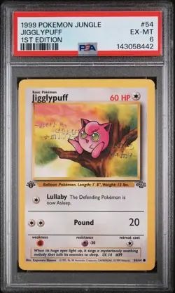 1999 POKEMON JUNGLE 1ST EDITION #54 JIGGLYPUFF PSA 6 - Image 1