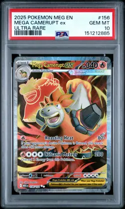 2025 POKEMON MEG EN-MEGA EVOLUTION ULTRA RARE #156 MEGA CAMERUPT EX PSA 10 - Image 1