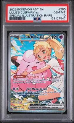 2026 POKEMON ASC SPECIAL ILLUSTRATION RARE #280 LILLIE'S CLEFAIRY EX PSA 10 - Image 1