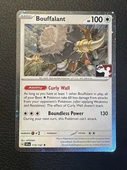 Bouffalant (Cosmos Holo) Prize Pack Series 119/142 Pokemon Card NM - Image 2