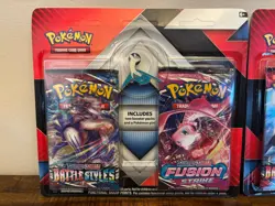 2x - Pokemon TCG: Battle Style + Fusion Strike 2 Booster Pack Blister w/ Pins - Image 2