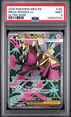 2025 POKEMON MEG EN-MEGA EVOLUTION ULTRA RARE #162 MEGA MAWILE EX PSA 9 - Image 1