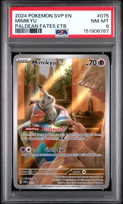 2024 POKEMON SVP EN-SV BLACK STAR PROMO #075 MIMIKYU PSA 8 - Image 1