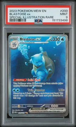 2023 POKEMON MEW EN-151 SPECIAL ILLUSTRATION RARE #200 BLASTOISE EX PSA 9 - Image 1