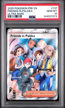 2025 POKEMON PRE EN-PRISMATIC EVOLUTIONS ULTRA RARE FRIENDS IN PALDEA PSA 10 - Image 1