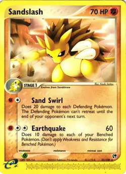 Pokemon TCG Sandslash 21/100 EX Sandstorm Regular Rare LP - Image 1