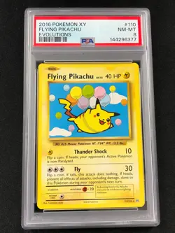 Pokemon 2016 Flying Pikachu 110/108 PSA 8 - Image 1