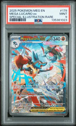 2025 POKEMON MEG EN-MEGA EVOLUTION #179 MEGA LUCARIO EX PSA 9 - Image 1