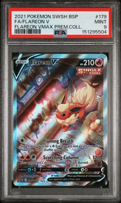 2021 POKEMON SWSH BLACK STAR PROMO #179 FULL ART/FLAREON V PSA 9 - Image 1