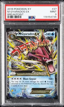 2016 POKEMON XY BREAKPOINT #27 M GYARADOS EX PSA 9 - Image 1