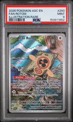 2026 POKEMON ASC EN-ASCENDED HEROES ILLUSTRATION RARE #250 FAN ROTOM PSA 9 - Image 1