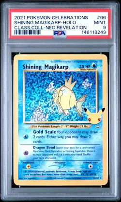 2021 POKEMON CELEBRATIONS CLASSIC COLLECTION #66 SHINING MAGIKARP-HOLO PSA 9 - Image 1