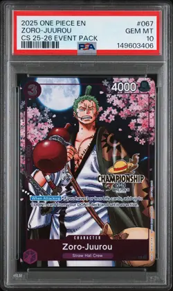 2025 ONE PIECE CHAMPIONSHIP 2025-26 EVENT PACK #067 ZORO-JUUROU PSA 10 - Image 1