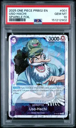 2025 ONE PIECE PRB02-PREMIUM BOOSTER SPARKLE FOIL #001 USO-HACHI PSA 10 - Image 1
