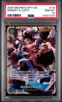 One Piece - A Fist of Divine Speed - Monkey.D.Luffy - OP11-118 SEC - PSA 10 - Image 1