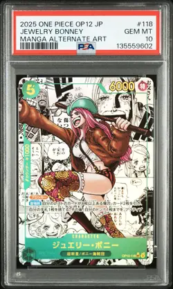 2025 ONE PIECE JPN LEGACY OF THE MASTER MANGA ALT ART #118 JEWELRY BONNEY PSA 10 - Image 1