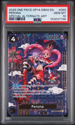2026 ONE PIECE THE AZURE SEA'S SEVEN SPECIAL ALTERNATE ART #093 PERONA PSA 10 - Image 1