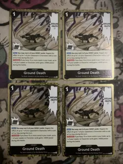 4x Ground Death Foil Rare OP14-096 One Piece TCG The Azure Sea's Seven Playset - Image 1