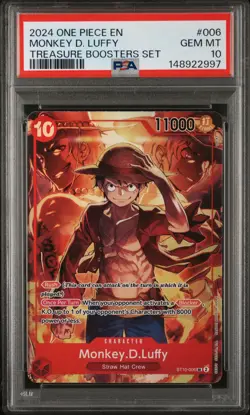 2024 ONE PIECE PROMOS TREASURE BOOSTERS SET #006 MONKEY D. LUFFY PSA 10 - Image 1