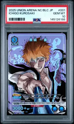 2025 UNION ARENA JAPANESE UA04NC/BLC #001 ICHIGO KUROSAKI PSA 10 - Image 1