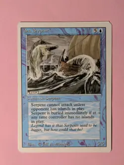 MTG Revised Odd Miscut Sea Serpent & Healing Salve - Image 2