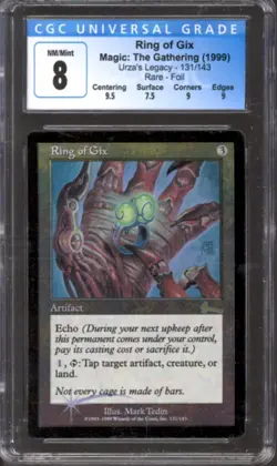 Magic MTG Urza's Legacy FOIL Ring of Gix 131/143 CGC 8 NEAR MINT NM - Image 1