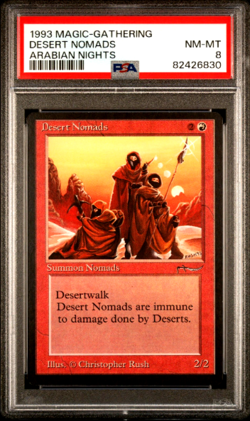 1993 MTG Magic The Gathering ARN Arabian Nights Vintage Desert Nomads PSA 8 - Image 1
