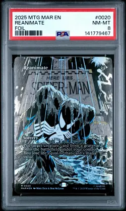 2025 MAGIC: THE GATHERING MARVEL'S SPIDER-MAN: SOURCE MAT FOIL REANIMATE PSA 8 - Image 1