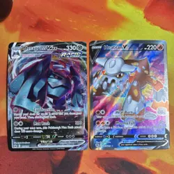 Pokemon TCG Metagross VMAX 079/198 & Heatran V 135/189 Sword Shield Holo Lot - Image 1