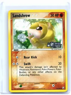 2004 Pokemon—Sandshrew (Team Rocket Returns Stamp) #74/109 EX7—Reverse Holo [LP] - Image 1