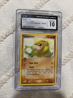 Pokemon Sandshrew 74/109 from EX Team Rocket Returns in a CGC 10 ! - Image 1