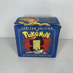 1999 Pokemon CHARIZARD 23k Gold Plated Trading Card Burger King blue Box SEALED - Image 2