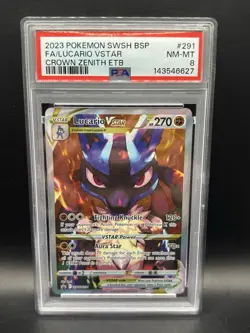 Pokemon 2023 Lucario VSTAR Crown Zenith SWSH291 PSA 8 - Image 1