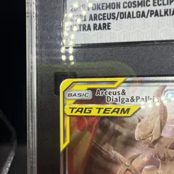Pokemon Arceus & Dialga & Palkia GX 2019 Cosmic Eclipse 221/236 UR Holo SGC 10 - Image 4