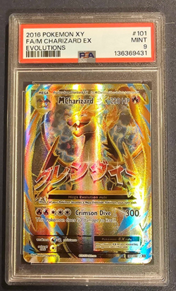 2016 POKEMON XY EVOLUTIONS #101 FULL ART/M CHARIZARD EX PSA 9 - Image 1