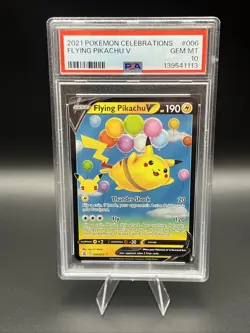 2021 Pokemon Celebrations Flying Pikachu V #006 PSA 10 - Image 1
