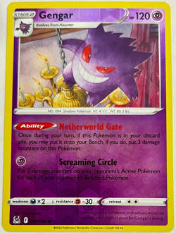 Pokemon TCG 066/196 Reverse Holographic Rare Gengar SWSH11: Lost Origin NM/M - Image 1