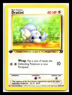 💥 DRATINI 1ST EDITION Non Holo # 53/82 | TEAM ROCKET SET | Pokemon 2000 Vintage - Image 1