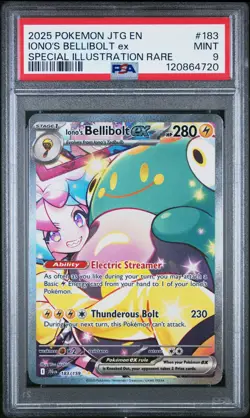 2025 POKEMON JTG EN-JOURNEY TOGETHER #183 IONO'S BELLIBOLT EX PSA 9 - Image 1