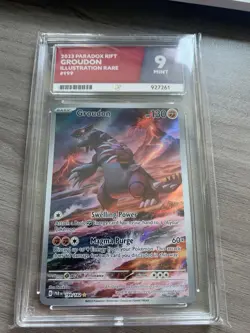 Pokemon Groudon TCG Paradox Rift 199/182 Ace 9 Holo Illustration Rare Card - Image 1
