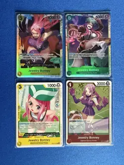Jewelry Bonney One Piece TCG OP07-026/OP08-105 Super Rare+OP12/ST21 Common PWE - Image 1