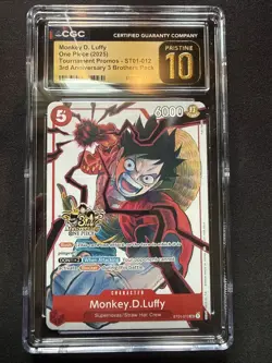 2025 ONE PIECE MONKEY D. LUFFY PROMO 3RD ANNIV. ST01-012 CGC 10 PRISTINE 💠 - Image 1