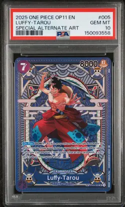 2025 ONE PIECE A FIST OF DIVINE SPEED SPECIAL ALT ART #005 LUFFY-TAROU PSA 10 - Image 1