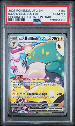 2025 POKEMON JTG EN-JOURNEY TOGETHER #183 IONO'S BELLIBOLT EX PSA 10 - Image 1