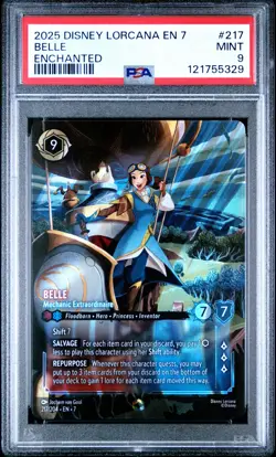 2025 DISNEY LORCANA EN 7-ARCHAZIA'S ISLAND BELLE - MECHANIC EXTRAORDINAIRE PSA 9 - Image 1