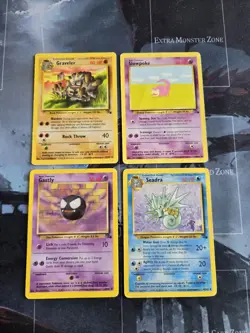 Graveler, Slowpoke, Gastly, Seadra Fossil Card Lot Pokemon Vintage HP/DAM - Image 1